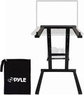 Pyle Portable Folding Laptop Stand - Foldable Laptop Stand with Adjustable Height, Secondary Accessory Tray for iPad, Tablet, DJ Mixer, Workstation, Gaming, Home Use and Carrying Bag Included by PyleUSA