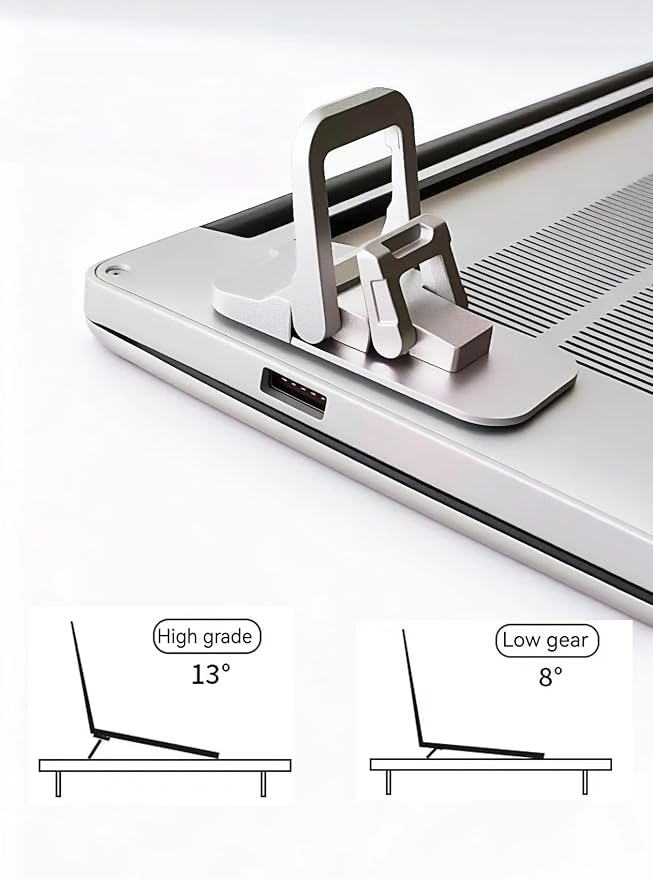 2PCS Laptop Stand, Portable Laptop Cooling Pad, Foldable Metal Keyboard Stand, Mini Keyboard Pillar (Black,Two Gears) - Image 3