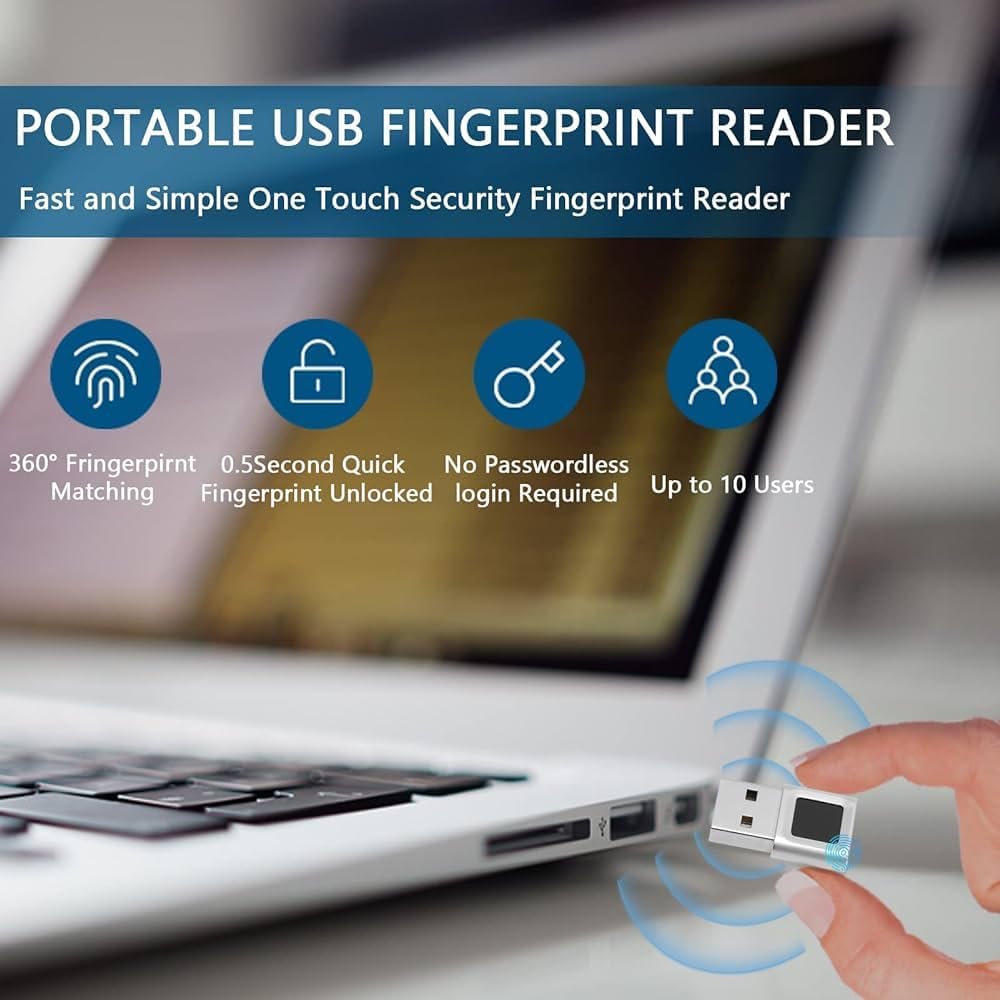 Adesso USB Fingerprint Reader Windows Hello Compatible Built-in Biometric Security AES256 Encryption Made in Taiwan TAA Compliant AFP-100-TAA - Image 7