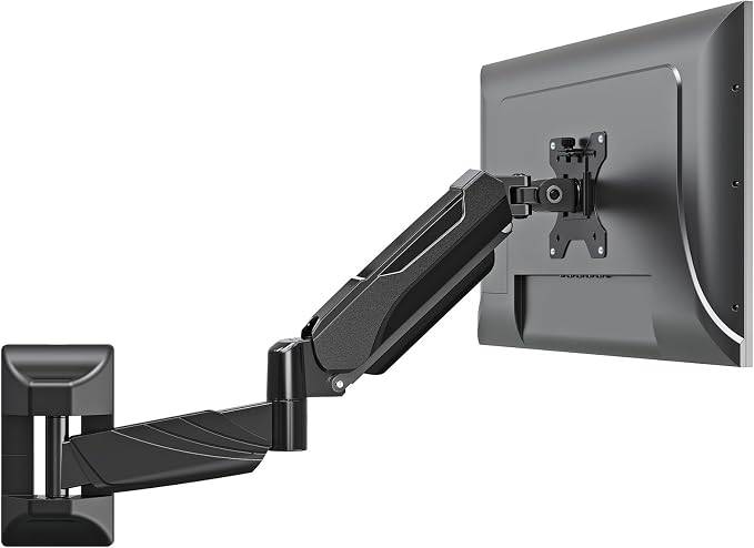 MOUNTUP Monitor Wall Mount for 17-32 Inch Computer Screen, Wall Mounted Arm Support 4.4-17.6lbs Display, Computer Monitor Arm, VESA Bracket for VESA 75x75mm and 100x100mm, Black by MOUNTUP