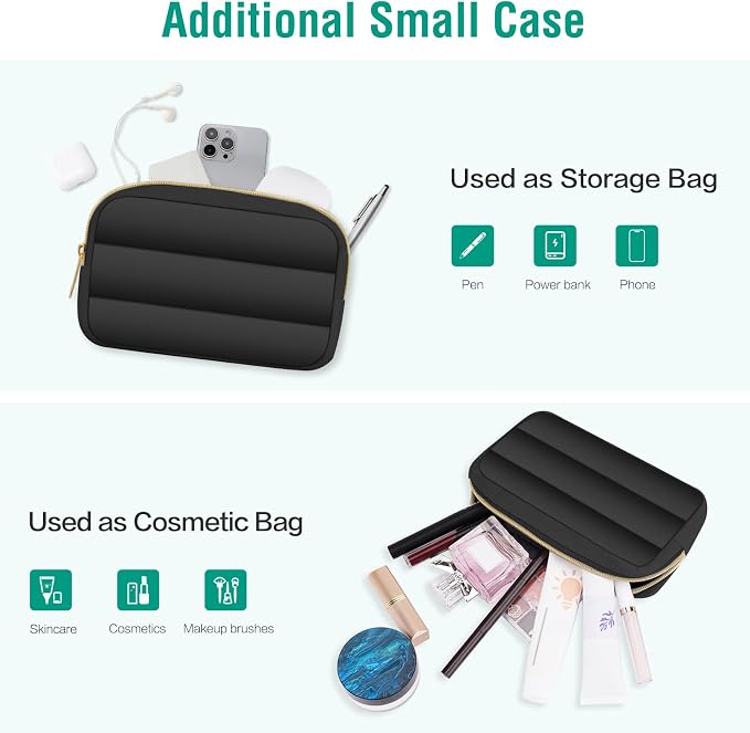 MOSISO Laptop Case 16 inch, 15-15.6 inch Puffy Laptop Sleeve Carrying Case | Compatible with MacBook Pro 16, HP Dell ASUS Acer Toshiba Lenovo, Polyester Horizontal Bag with Small Case, Black - Image 8