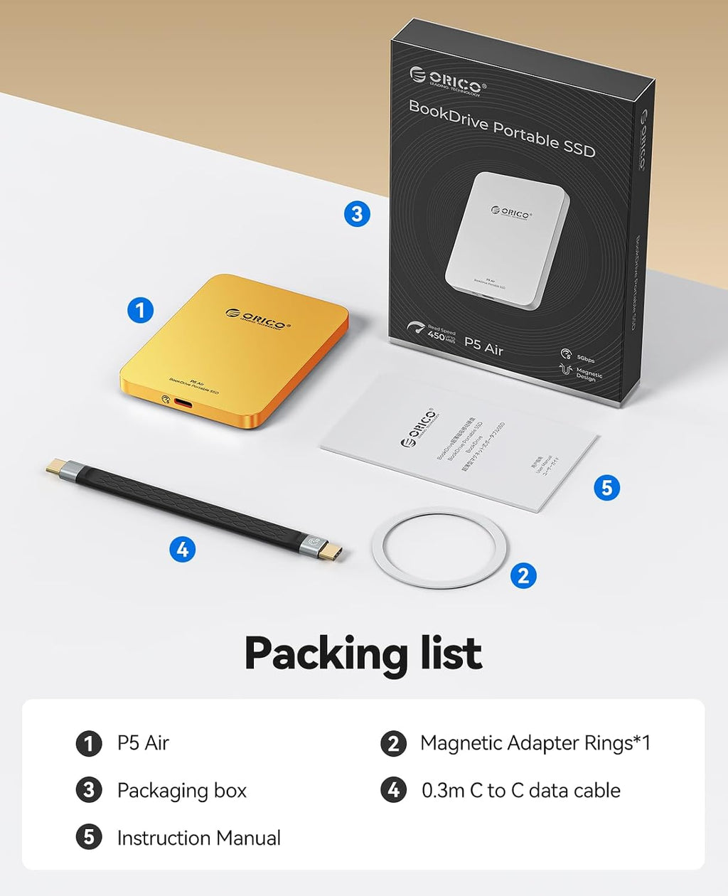 ORICO BookDrive 512GB Magnetic External SSD with SD Card Reader P5Air - Image 8