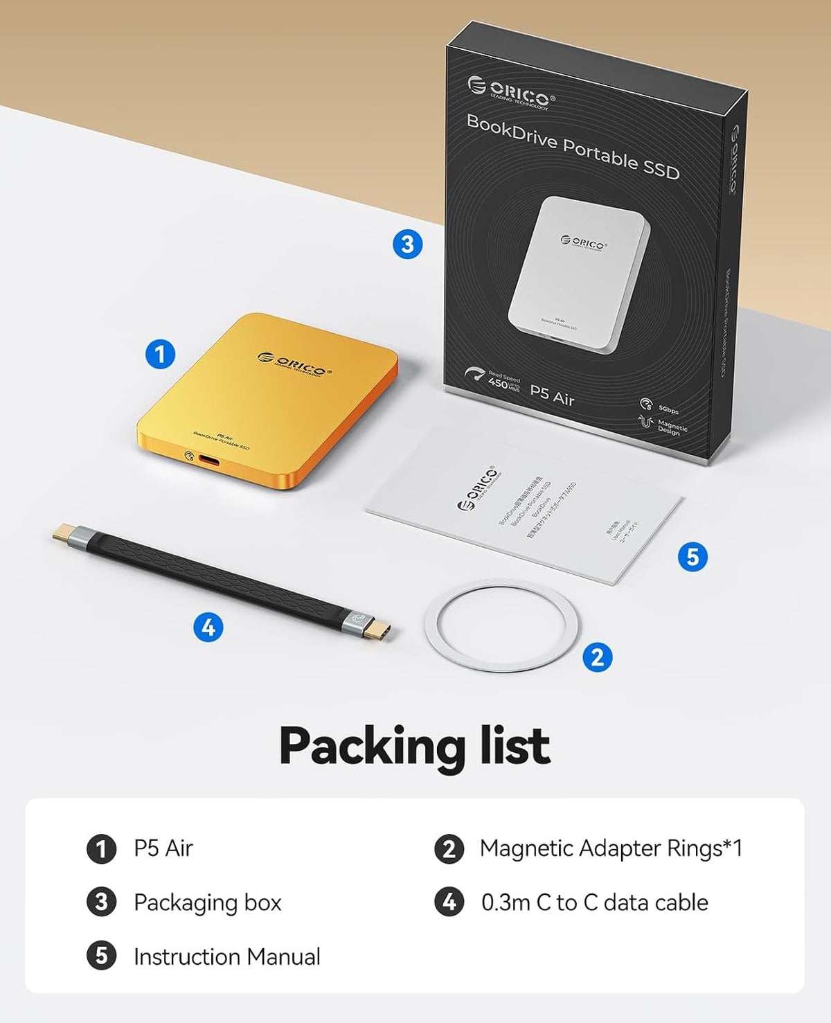 ORICO BookDrive 512GB Magnetic External SSD with SD Card Reader P5Air - Image 8