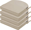 Outdoor Chair Cushions Set of 4 Waterproof Patio Chair Cushions with Tie Color Fastness Thick Outdoor Seat Cushion for Garden Lawn Round Corner Cream 17x16 Inch by COMCAVER