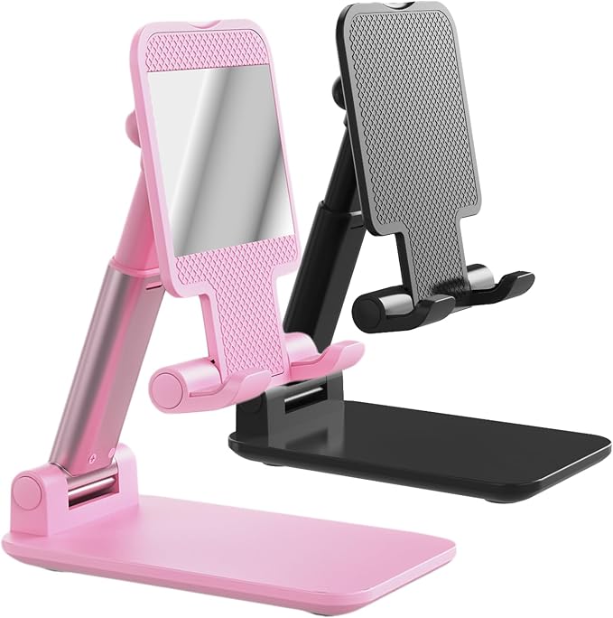 Phone Stand for Desk, Cell Phone Holder Cute Smart Cellphone Stand Foldable Stands Compatible with Under 8" Devices, Office Accessories by OGMAPLE