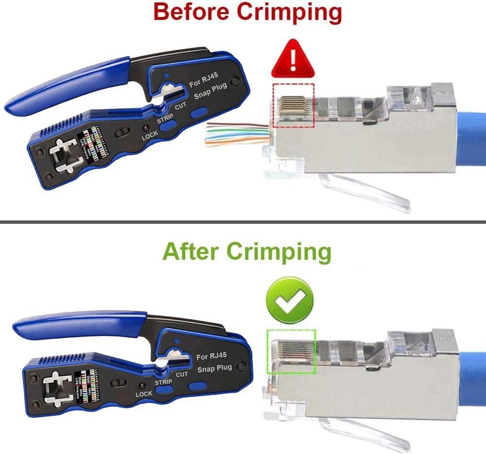 TAIWAIN CAT5 Crimp Network Wire Stripper Tool RJ45 Crimper for RJ12(Grey) - Image 2