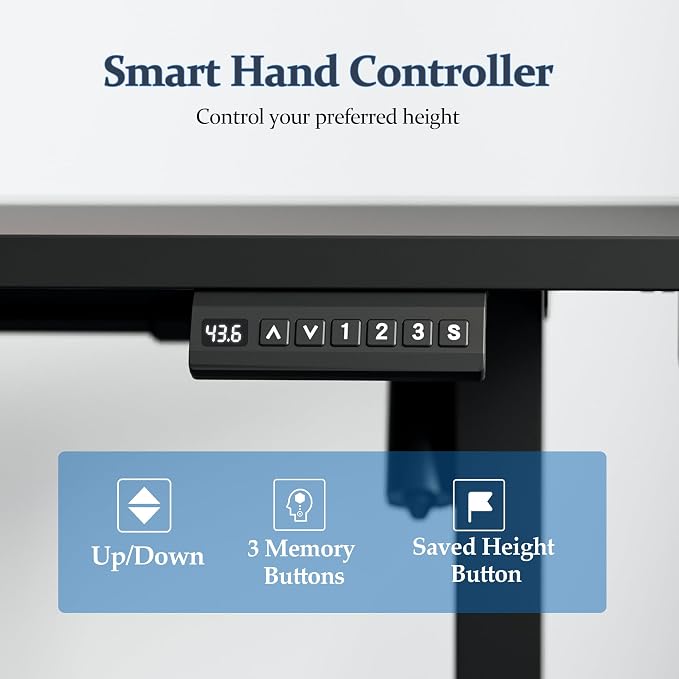 Klicelor L Shaped Standing Desk 63 x 55 Inch, Electric Height Adjustable Corner Desk for Home Office Workstation, Ergonomic Sit Stand Computer Table with Memory Controller, Black - Image 5
