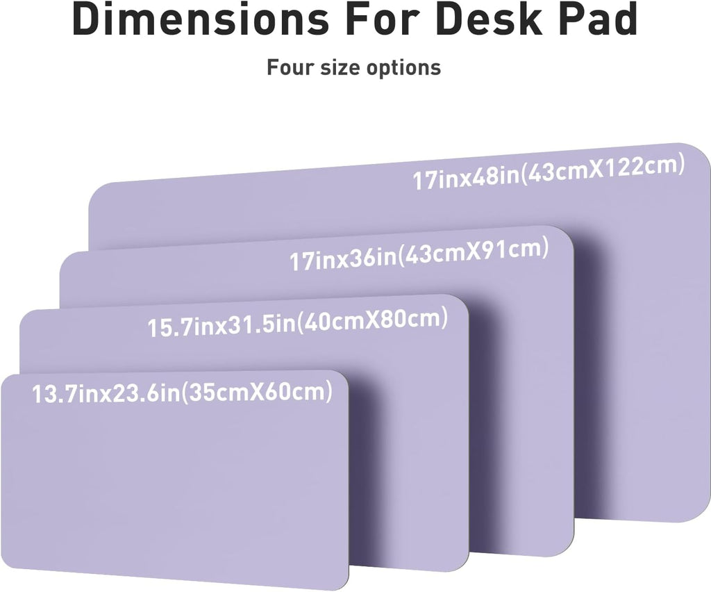Leather Desk Pad Protector, Mouse Pad, Office Desk Mat, Non-Slip PU Leather Desk Blotter, Laptop Desk Pad, Waterproof Desk Writing Pad for Office and Home (48"x17", Lavender) - Image 7