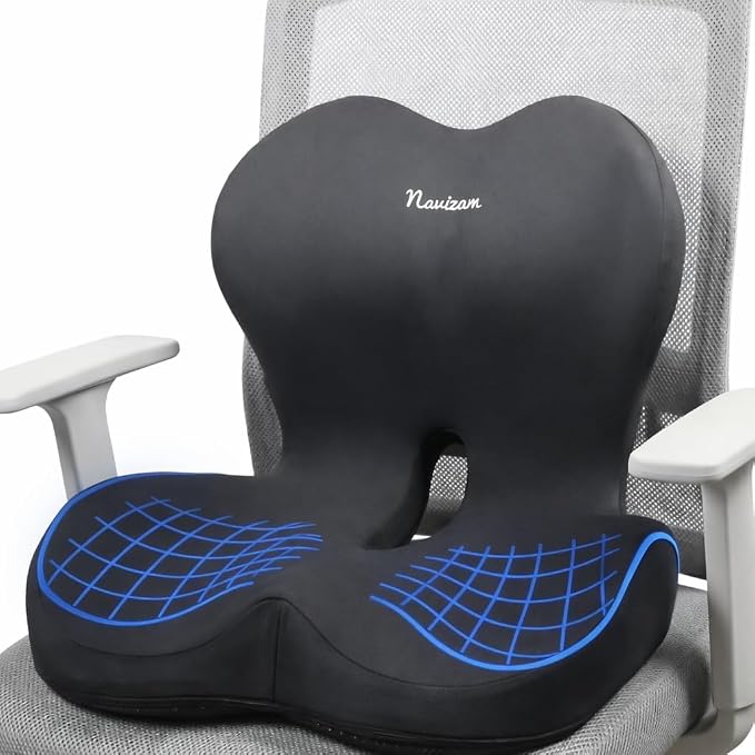 Navizam Lumbar Support Pillow for Office Chair with Memory Foam Cushion | Ergonomic Office Chair Cushion with 60D Memory Foam, Lumbar Support & One-Piece Design by Navizam
