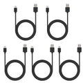 Smays USB to USB C Cable 6ft 5-Pack, Type C Phone Charger Cord Bulk, Black by SMAYS