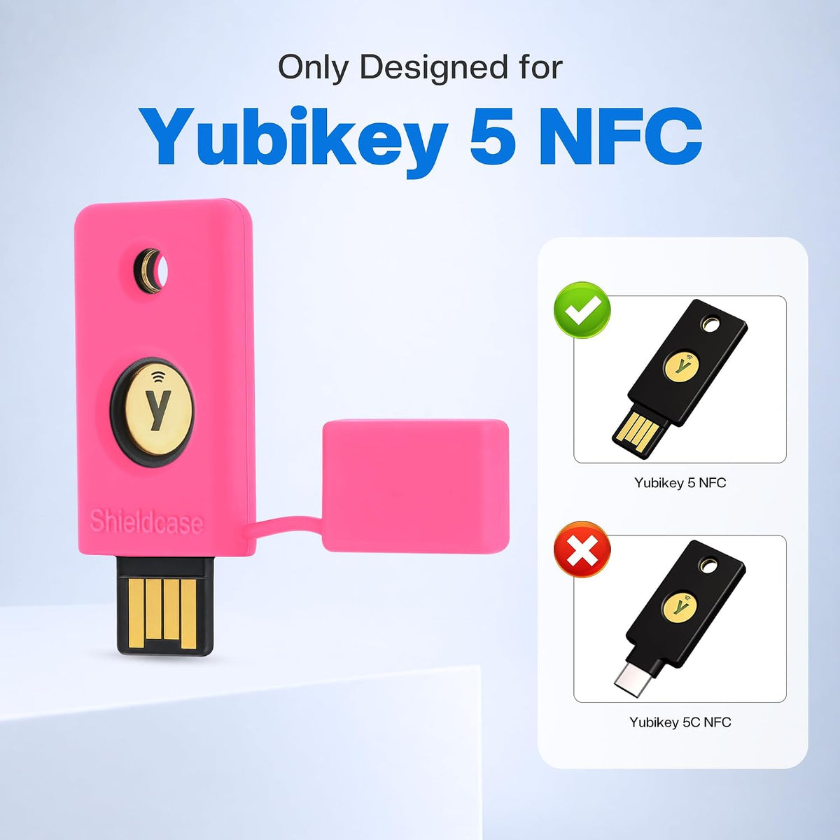 Silicone Case for YubiKey 5 NFC, Pink - Image 2