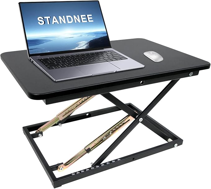 Standing Desk Converter Height Adjustable Stand Up Desk Riser - Supports 300 lbs, Fully Assembled Monitor/Laptop Riser Workstation, Black. - Image 9