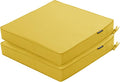 Outdoor Chair Cushions Set of 2, 24 x 24 x4 Inch Deep Seat | Waterproof Patio Chair Cushions with Tie, Fade Resistant Cushions for Outdoor Furniture Garden Lawn, Yellow by COMCAVER