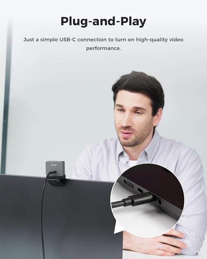 OBSBOT Meet 2-4K Webcam for PC with 1/2" Sensor, AI Framing & Autofocus | Beauty Mode, Lightweight, Gesture Control, HDR, Dual Microphone, 60 FPS, Web Cam for Streaming, Meeting, Gaming. (Space Grey) - Image 5