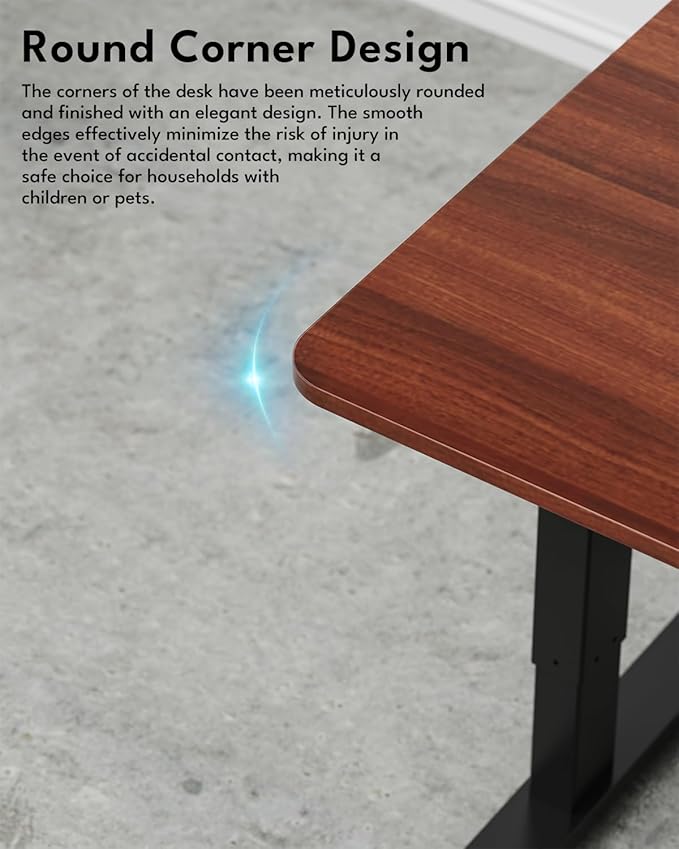 Large Electric Standing Desk, Gaming Desk, 55 x 24 Inch, Walnut | Height Adjustable Computer Desk with Smart Controller, Sit and Stand Up Table for Home, Office, Work, Study, Writing - Image 7