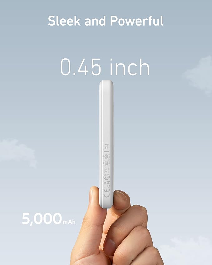 Anker 621 MagGo Power Bank, 5,000mAh Magnetic Portable Charger | Travel Essential Battery Pack with USB-C Cable, Compatible with iPhone 16 / 15 / 14 / 13 / 12 Series - Image 7
