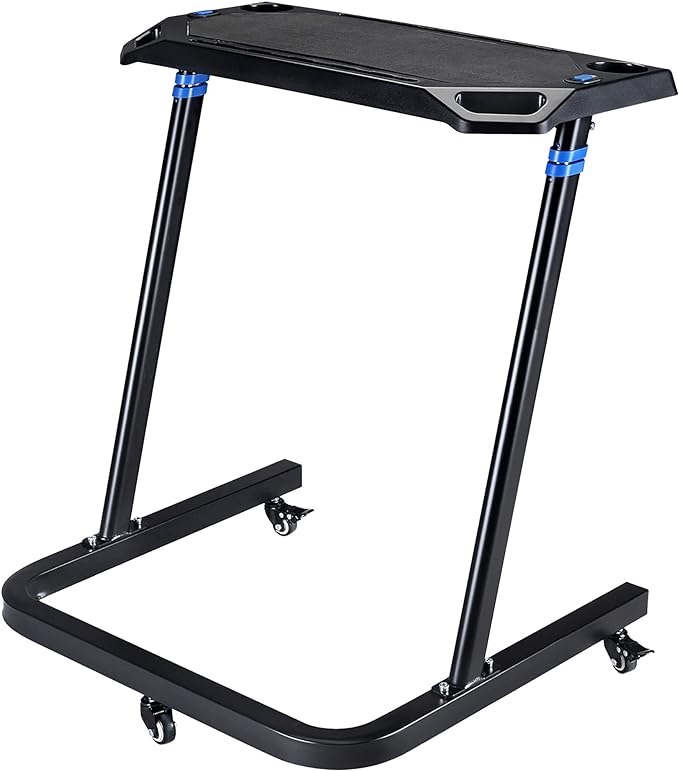 RAD Cycle Products Adjustable Bike Trainer Fitness Desk Portable Workstation Standing Desk | Adjustable Standing Desk with Non-Slip Laptop Holder and Lockable Wheels to Exercise While Working or Watching TV by RADSportz