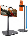 COOPER ChatStand Sturdy Cell Phone Holder, iPhone Stand for Desk, Recording | 9-13" Adjustable, Weighted Metal Base, Tabletop Tripod, for Filming, Video Calls, FaceTime; fits all iPhone, Samsung, Android by CooperCases