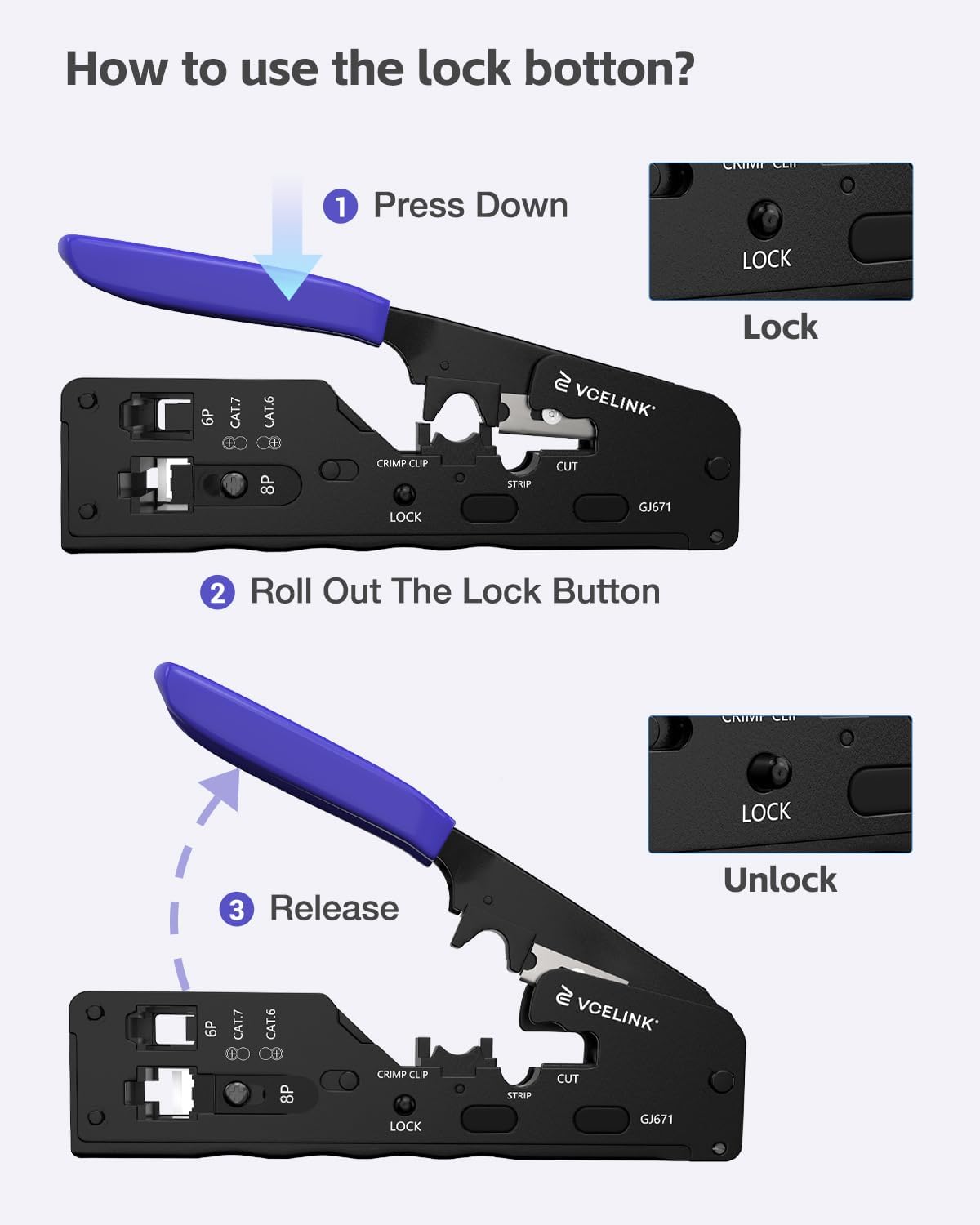 VCELINK RJ45 Crimp Tool Kit, All-in-One Network Solution, Complete with Bag - Image 4