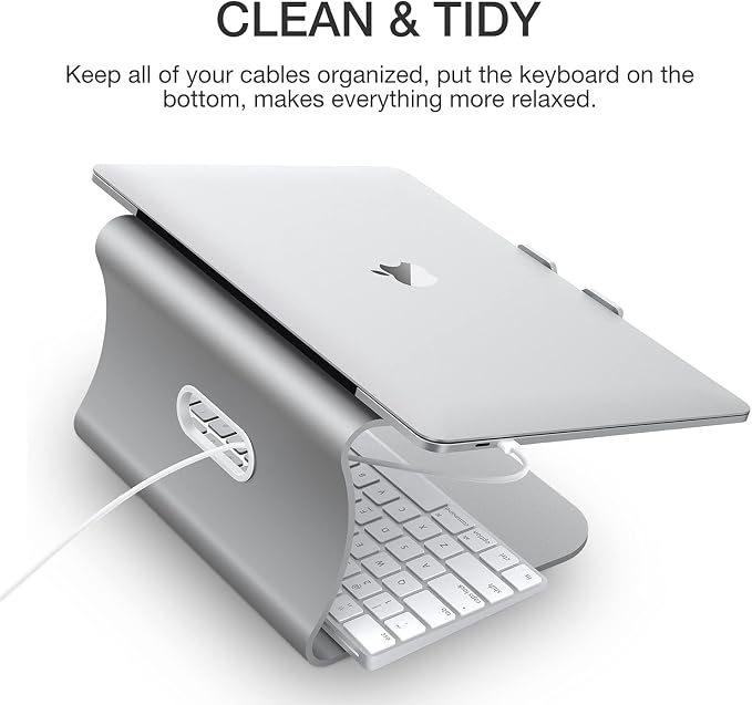 Laptop Stand, Aluminum Notebook Holder Riser Heat-Vent for MacBook Air/Pro, Dell, HP, Lenovo, Microsoft Surface, Samsung 11-16 inches Notebook (Space Silver) - Image 3