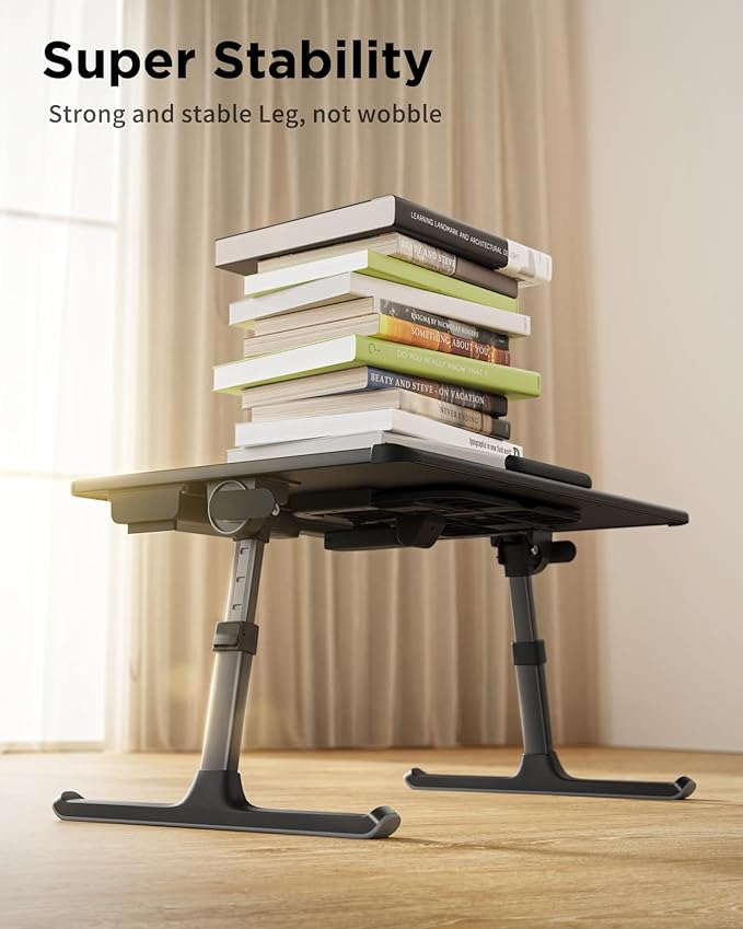 SAIJI Laptop Desk for Bed [XXL Extra Large] with Upgraded Book Stand | Multi-Purpose Lapdesk Bed Tray Desk for Working Writing Reading Drawing Couch Sofa Chair Floor - Image 6
