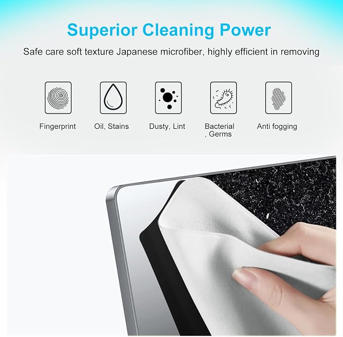 2 Pack Microfiber Liner Cleaning Cloth Screen Keyboard Imprint Protection for MacBook Neo/Pro/AIR 13" 14" (2018-2026), Compatible MacBook Neo 13/MacBook Air 13 M4 M3 M2 M1/MacBook Pro 14 (M5- M1) - Image 5