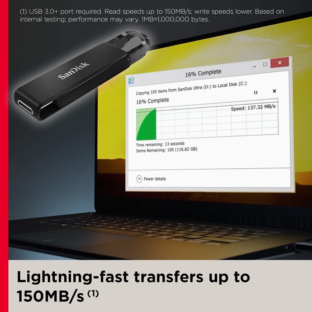 SANDISK 64GB Ultra USB-C Flash Drive, Up to 150MB/s Read Speeds - Image 4