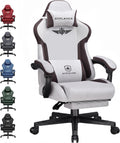 GTPLAYER Gaming Chair Fabric with Pocket Spring Cushion, Big and Tall Gamings Chairs 350LBS High Back Computer Chair with Footrest for Adults Lumbar Support Swivel Game Chair for Office Gaming Brown by GTPLAYER