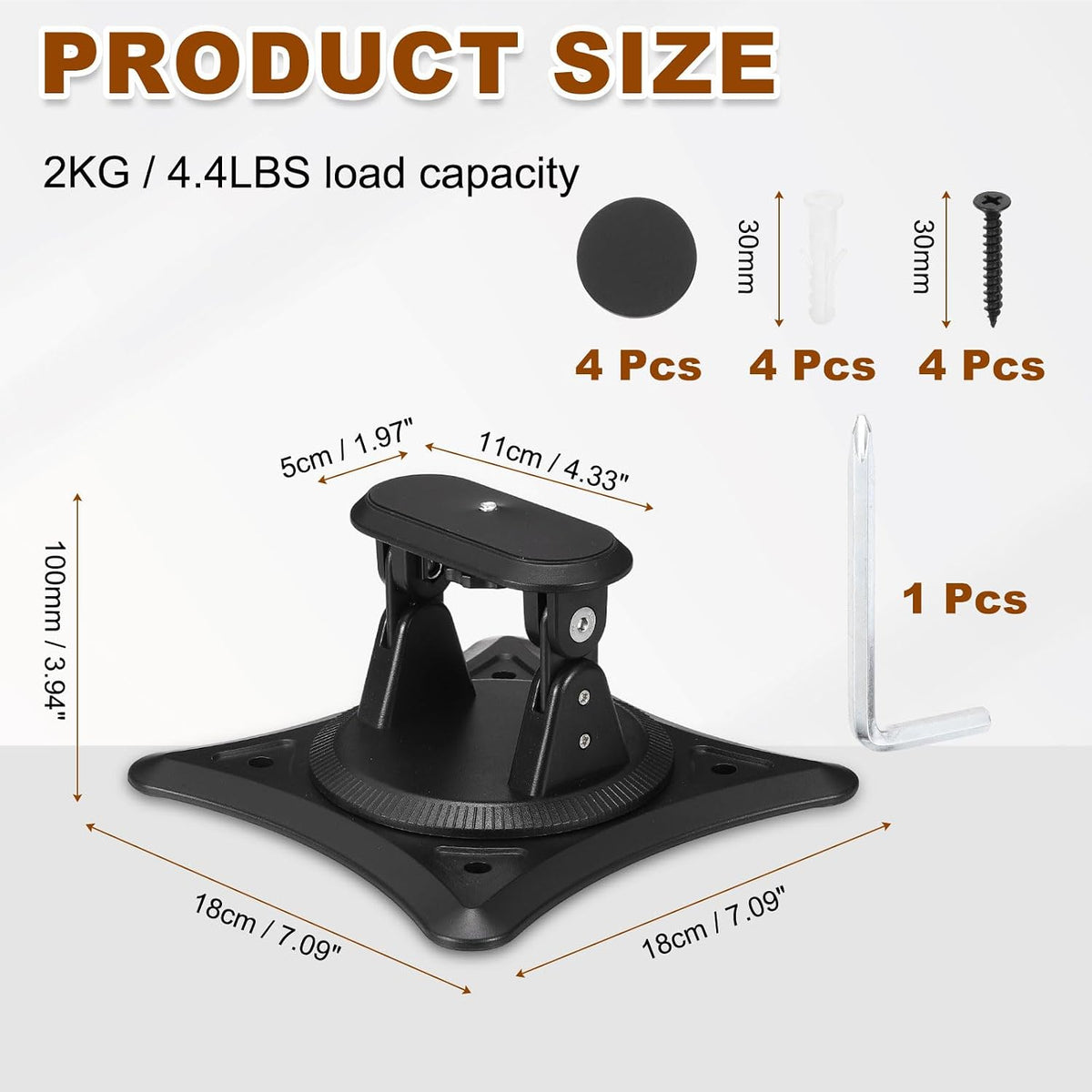MECCANIXITY 3-in-1 Table/Wall/Ceiling Projector Stand Black 100mm/3.94" (L) - Image 2