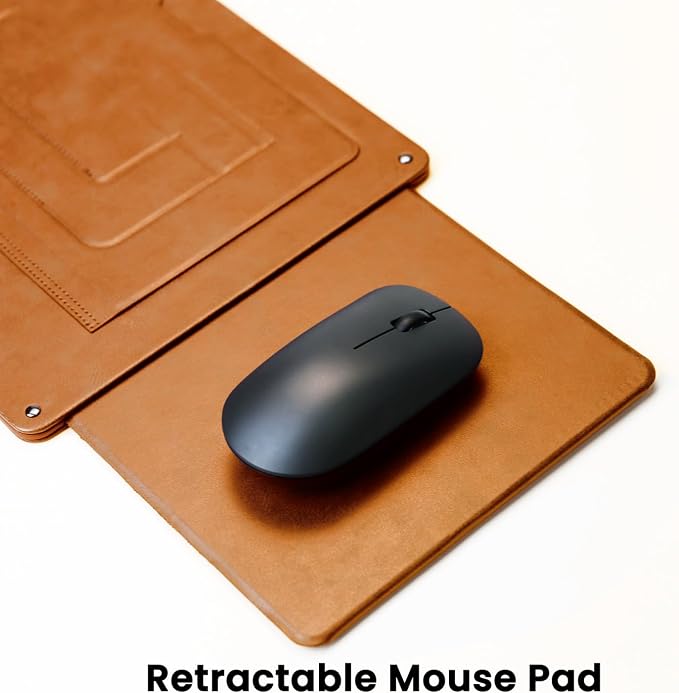 Portable Lap Desk -Ultra Slim&Compact Laptop Desk in Sleek Design with Retractable Mouse Pad, Adjustable Stand, Expandable Surface, and Heat Protection for Laptops and Tablets (Blonder Brown) - Image 3