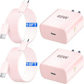 Super Fast Charger Type C 60W USB C Fast Charger Block with 10FT Extra Long Type-C Charging Cord-Super Fast Charging 3.0 for Samsung Galaxy S26 Ultra/S26/S26+/S25 /S24/S23 Ultra-Pink by Auorld