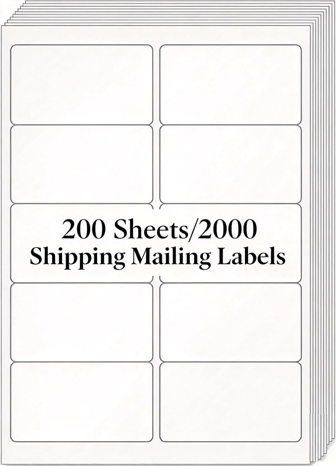 2" x 4" Shipping Mailing Labels - 200 Sheets 10 Up Address Labels Sticker by OnlyPaper