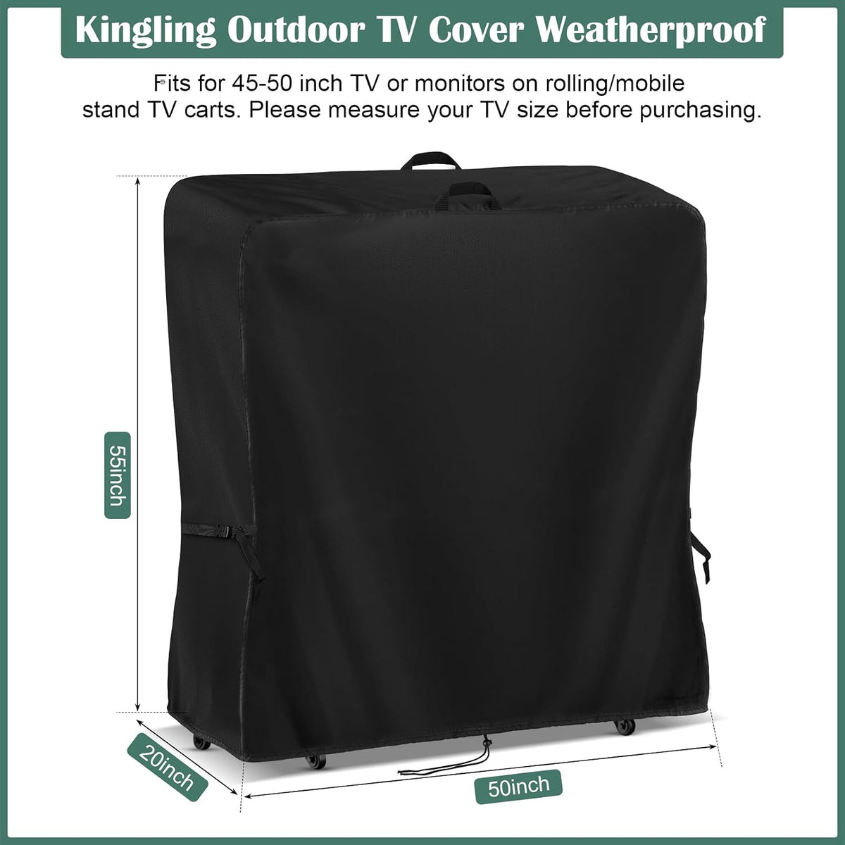 Kingling Outdoor TV Cover 50 Inch Weatherproof TV Covers For Outside - Image 2