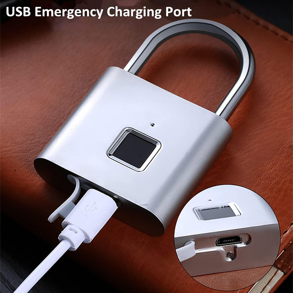 Fingerprint Padlock, USB Charging Waterproof Mini Smart Security Lock with No App, No Key, No Trouble, Friendly for Kids and Elderly - Image 3