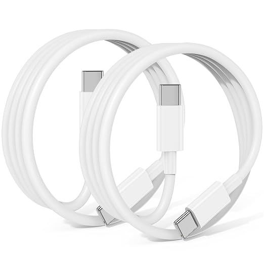 240W USB C to USB C Cable 2-Pack 6.6FT,Type C Fast Charging Cable for iPhone Air 17 16e 16 15 Pro Plus Pro Max，for Galaxy S25/S24, for iPad Pro/Air/mini, for MacBook Pro/Air and More by JERMASAL