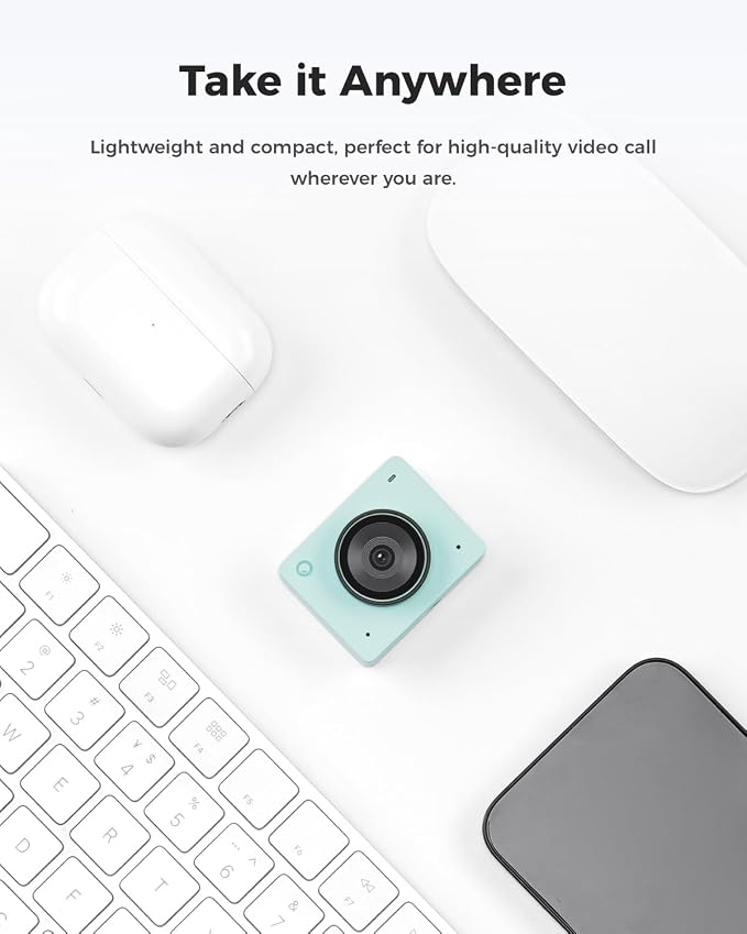 OBSBOT Meet 2-4K Webcam for PC with 1/2" Sensor, AI Framing & Autofocus | Beauty Mode, Lightweight, Gesture Control, HDR, Dual Microphone, 60 FPS, Web Cam for Streaming, Meeting,Gaming.(Aurora Green) - Image 6