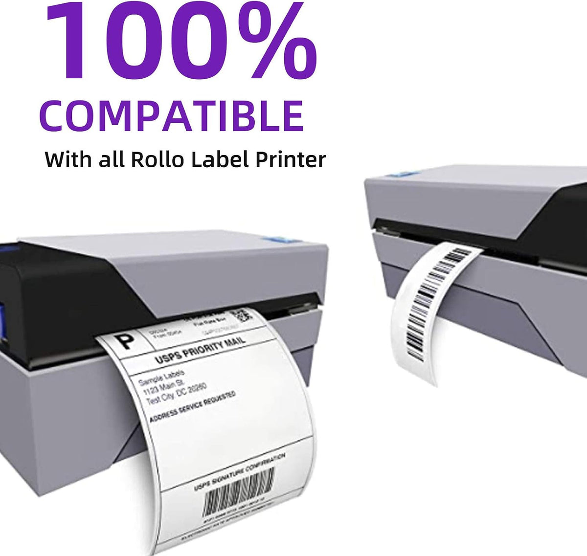 AveneMark 12 Rolls 4" x 3" Direct Thermal Labels for Barcodes Postage Address Shipping Compatible with Rollo & Zebra Desktop Printers Adhesive - 500 Labels/Roll - Image 7