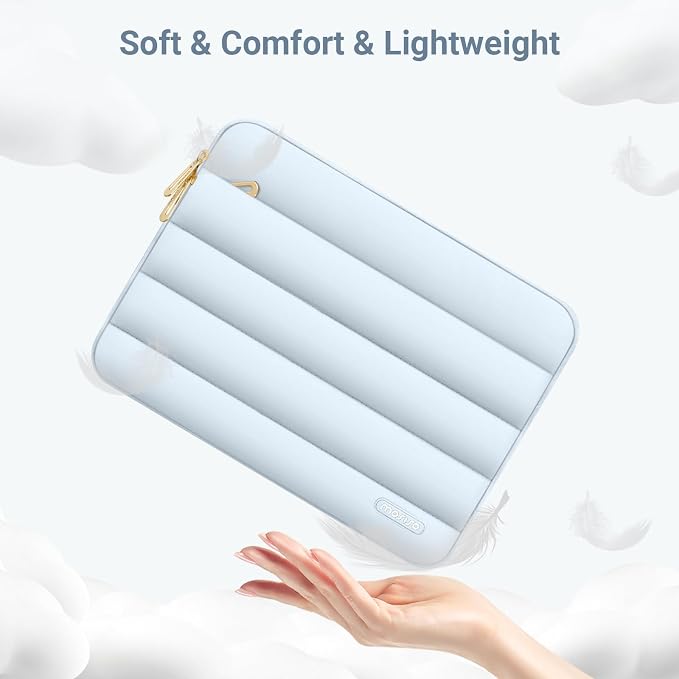 MOSISO Laptop Case 13.3 inch,13-13.3 inch Puffy Laptop Sleeve Carrying Case | Compatible with MacBook Neo/Air 13.6/Pro 13/14, HP Dell ASUS Lenovo, Polyester Horizontal Bag with Small Case, Sky Blue - Image 5