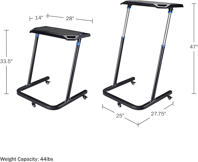 RAD Cycle Products Adjustable Bike Trainer Fitness Desk Portable Workstation Standing Desk | Adjustable Standing Desk with Non-Slip Laptop Holder and Lockable Wheels to Exercise While Working or Watching TV - Image 7