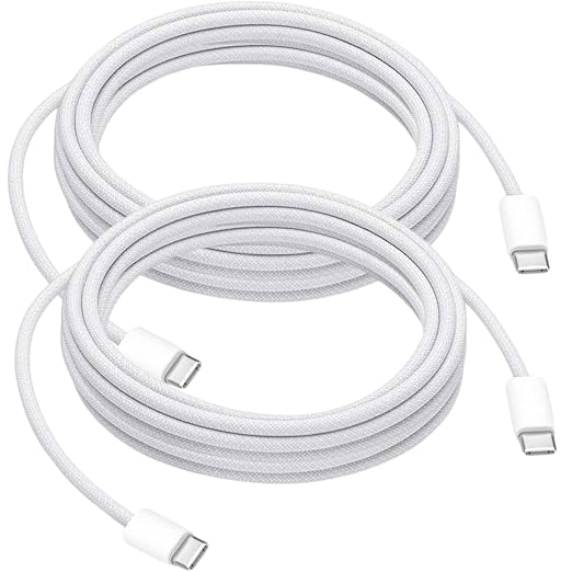 10FT Long USB C to USB C Cable Compatible for iPhone 17/16/15, 17 16 15 Pro Max, Plus, 16E, 17Air Carplay Charger Cord, AirPods 4, AirPods Pro (2nd/3rd Gen) Woven Car Charging Charger Cord 2pack by Abysssea