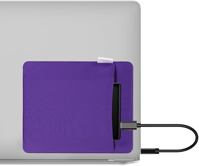RIVEENY Pocket Pouch for Laptop with Reusable Adhesive, Portable Hard Drive Sleeve for Laptop, SSD Solid State Drive, Stick on External Hard Drive Carrying Case by RIVEENY