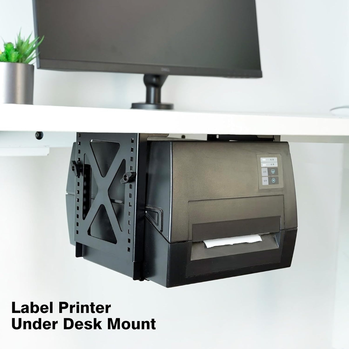 Under Desk PC Mount, Adjustable 5.6-11.2in, 33lb Steel, Ventilated - Image 2