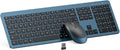 seenda Wireless Keyboard and Mouse Combo, Slim Full-Size Design | Quiet typing and mouse clicks, 2.4G USB receiver, Adjustable DPI mouse, Compatible for Windows PCs/laptops, Black&Blue by seenda-JustBeYourself
