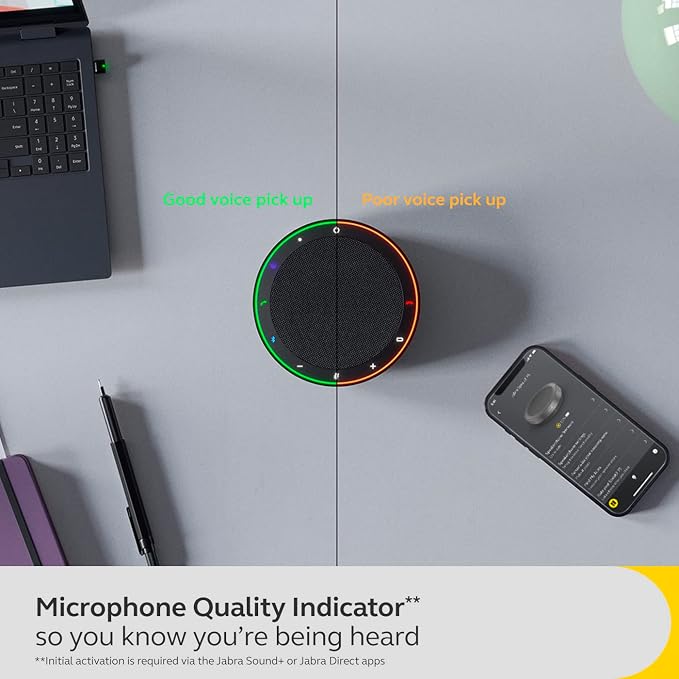 Jabra Speak2 75 SE (Second Edition) Wireless Bluetooth Speakerphone - 4 Noise-Cancelling Mics, 65mm Speakers - New Linking Feature - USB-A Dongle - Works with Zoom and Google Meet - Dark Grey - Image 4