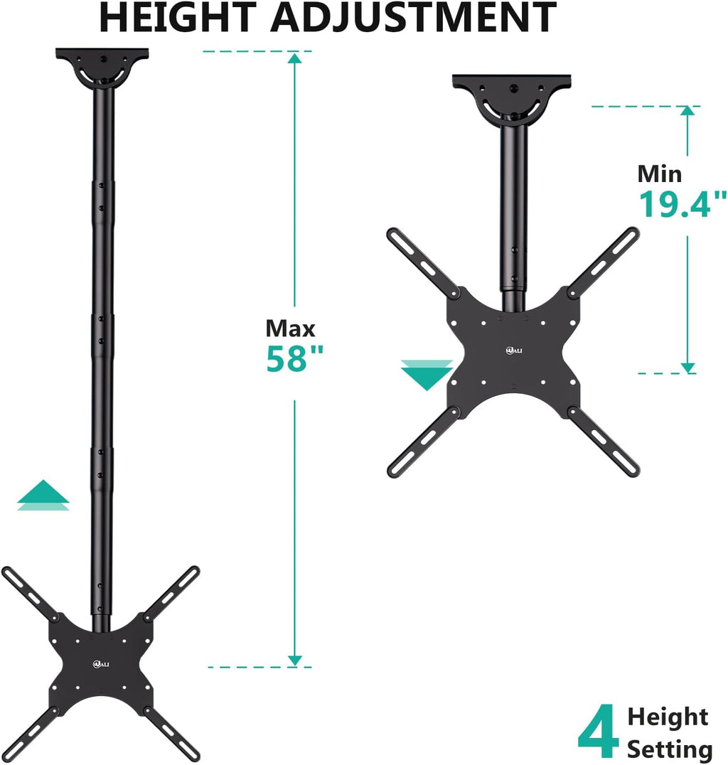 WALI Long Arm Ceiling TV Mount for 26-65 inch LCD LED 4K TVs, up to 110 lbs - Image 3