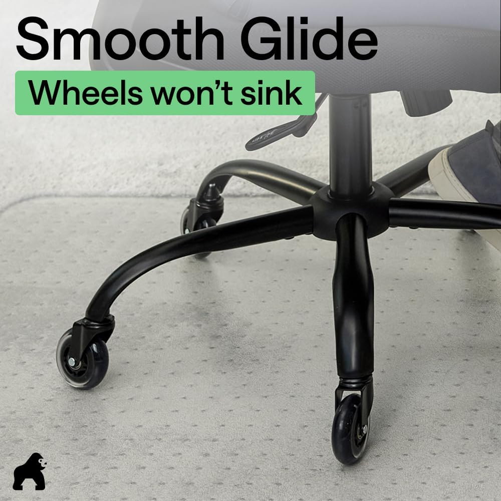 GORILLA GRIP Office Chair Mat for Carpet Floors, Heavy Duty 29x47 Clear Lip - Image 9