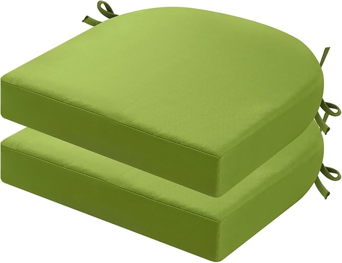 idee-home Outdoor Chair Cushions Set of 2, 17 x 17 Outdoor Seat Cushions | Patio Chair Cushions for Outdoor Furniture Waterproof with Ties, Outdoor Seat Cushion, Patio Chair Pads Dining Chair by idee-home