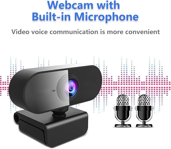 FWV Webcam with Microphone&1080P HD Web Cam,Stand for PC/MAC/Laptop/Desktop, Wide Angle Web Cameras for YouTube,Skype,Zoom,Xbox One,Video Calling,Studying and PS4 - Image 3