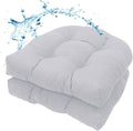 MTMR Outdoor Chair Cushions Set of 2, Patio Furniture Seat Pads, Waterproof | 2Pcs , waterproof cover, PP cotton, u-shaped, no-fading, thick patio seat pads for outdoor wicker furniture in yard, 19x19x4 by Unknown