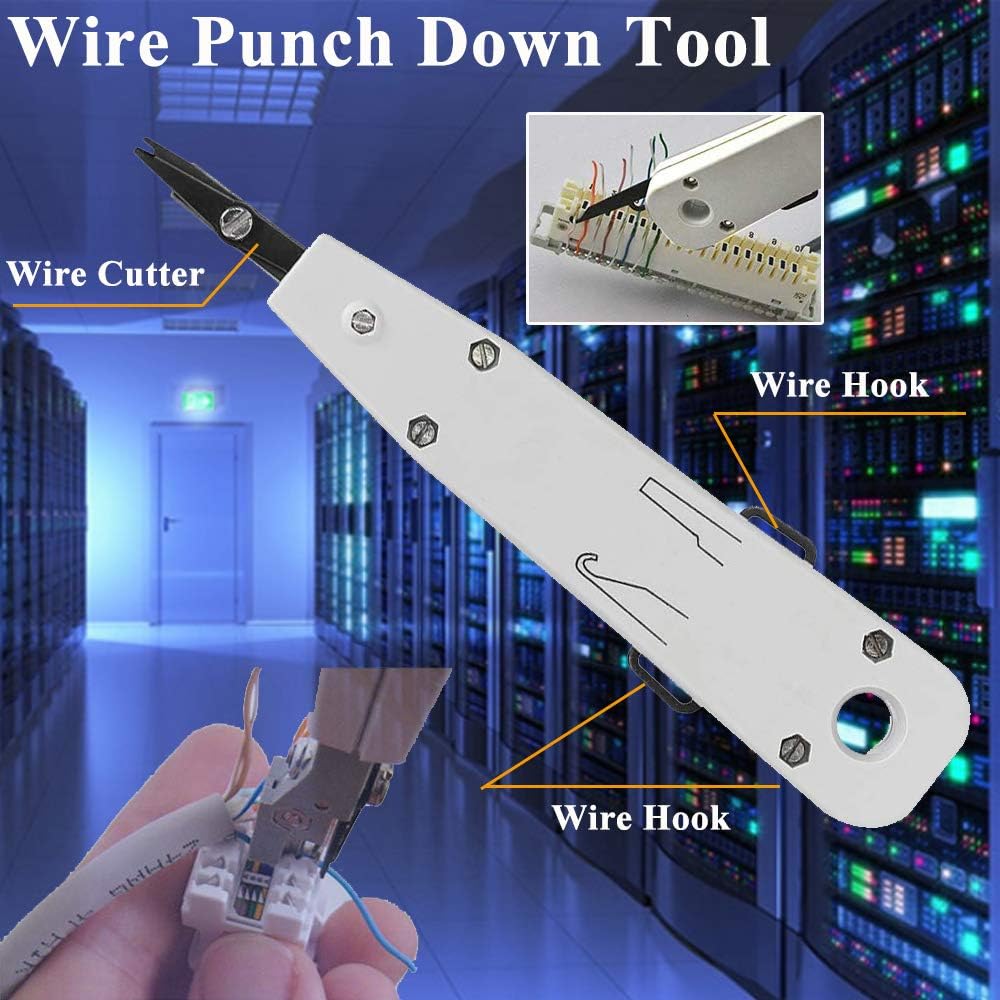 LEATBUY CAT5 Crimper Tool Kit for RJ45/RJ11/RJ12/CAT6/Cat5e, Professional Network Crimper Wire Connector Stripper Cutter, Computer Maintenance Lan Cable Pliers Tester Repair Set(BLUE) - Image 6